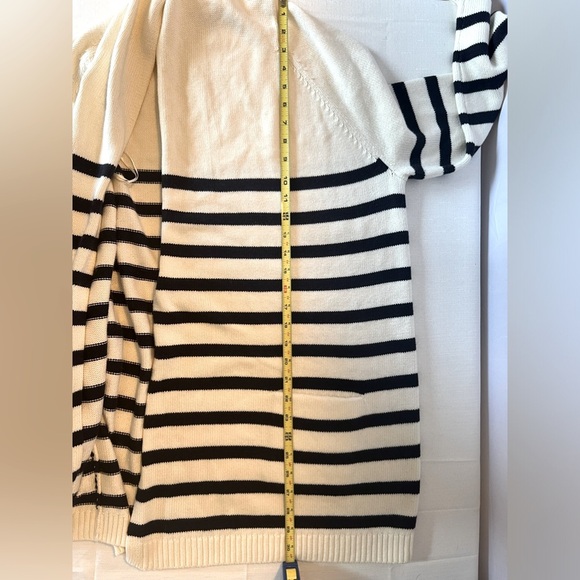 Talbots Open Front Striped Long Sleeve Cashmere Blend Women’s Cardigan Sweater M - Picture 9 of 11
